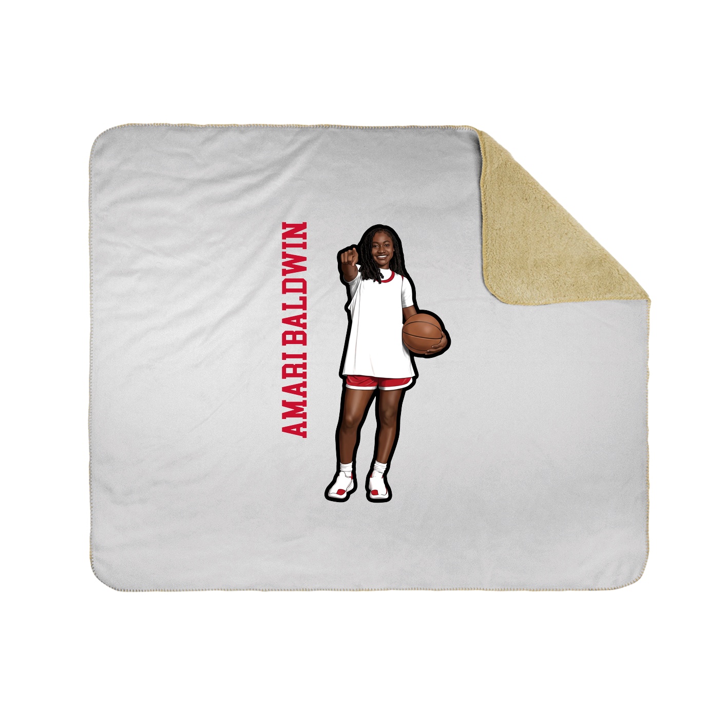 Throw Blanket — Name Vertical in White
