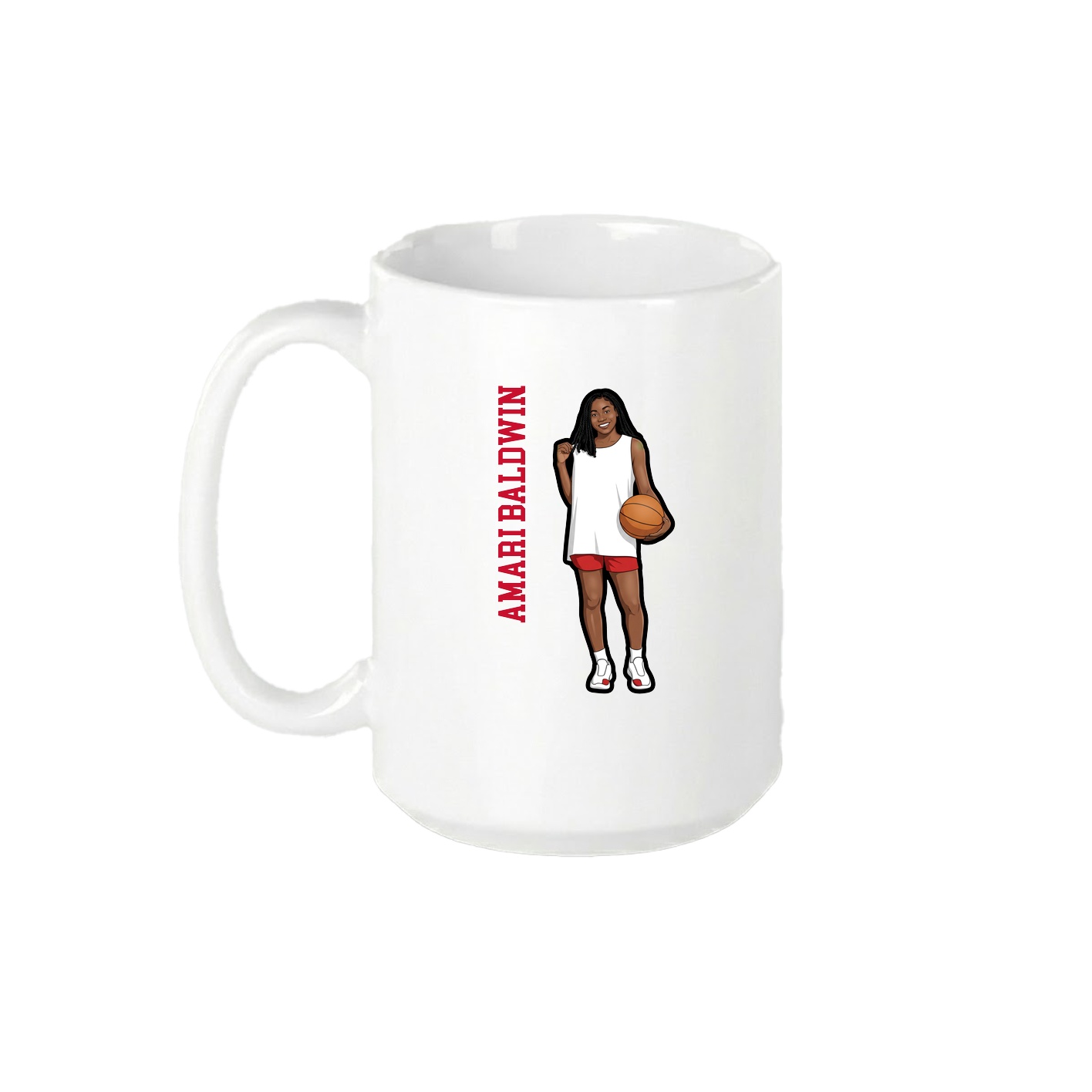 15oz Coffee Mug — Name Vertical in White