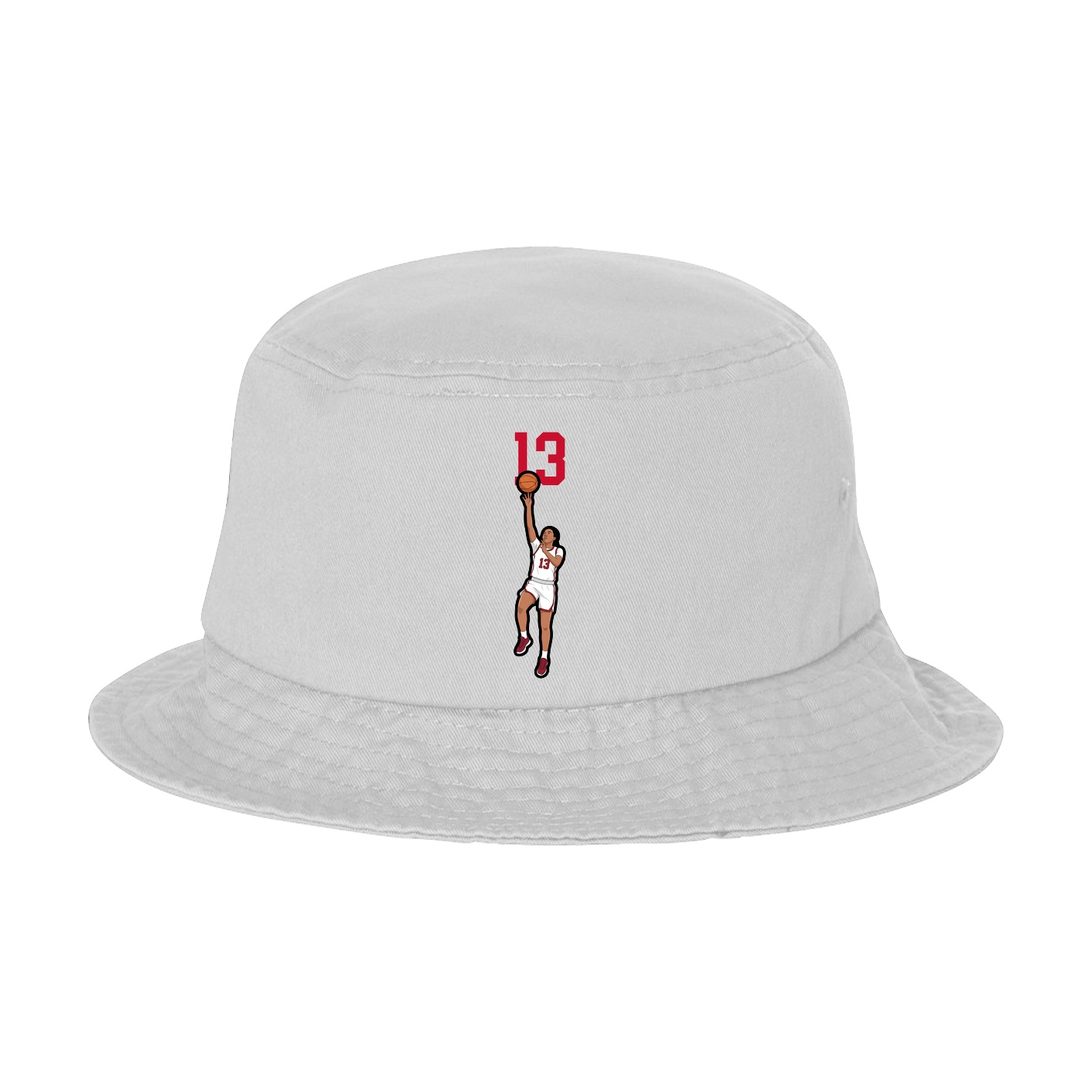 Bucket Cap — Number Top in White