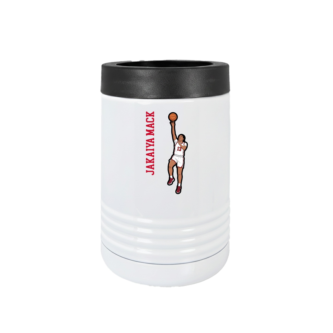 Beverage Holder — Name Vertical in White