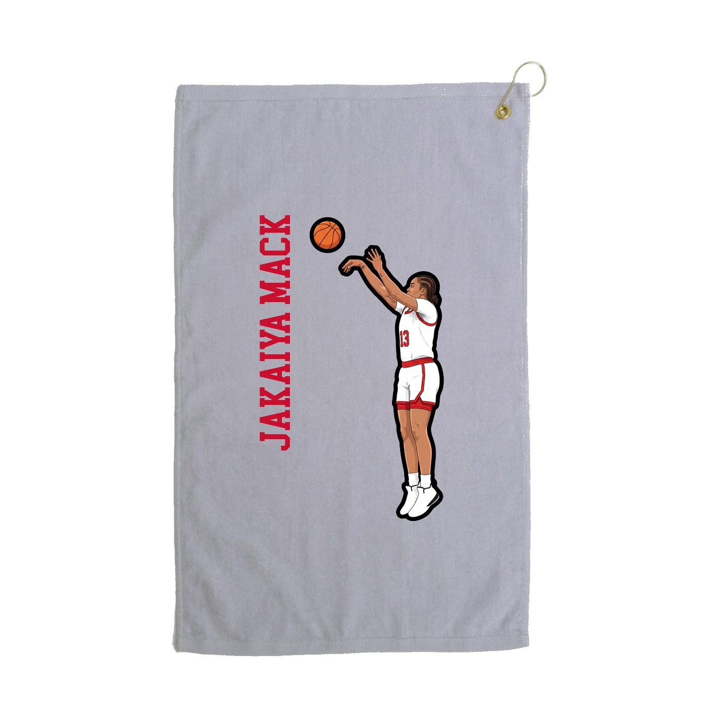 Golf Towel — Name Vertical in Grey