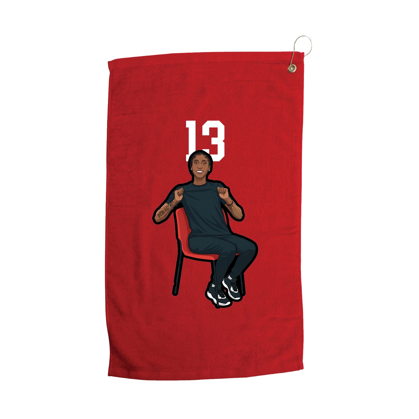 Golf Towel — Number Top in Red