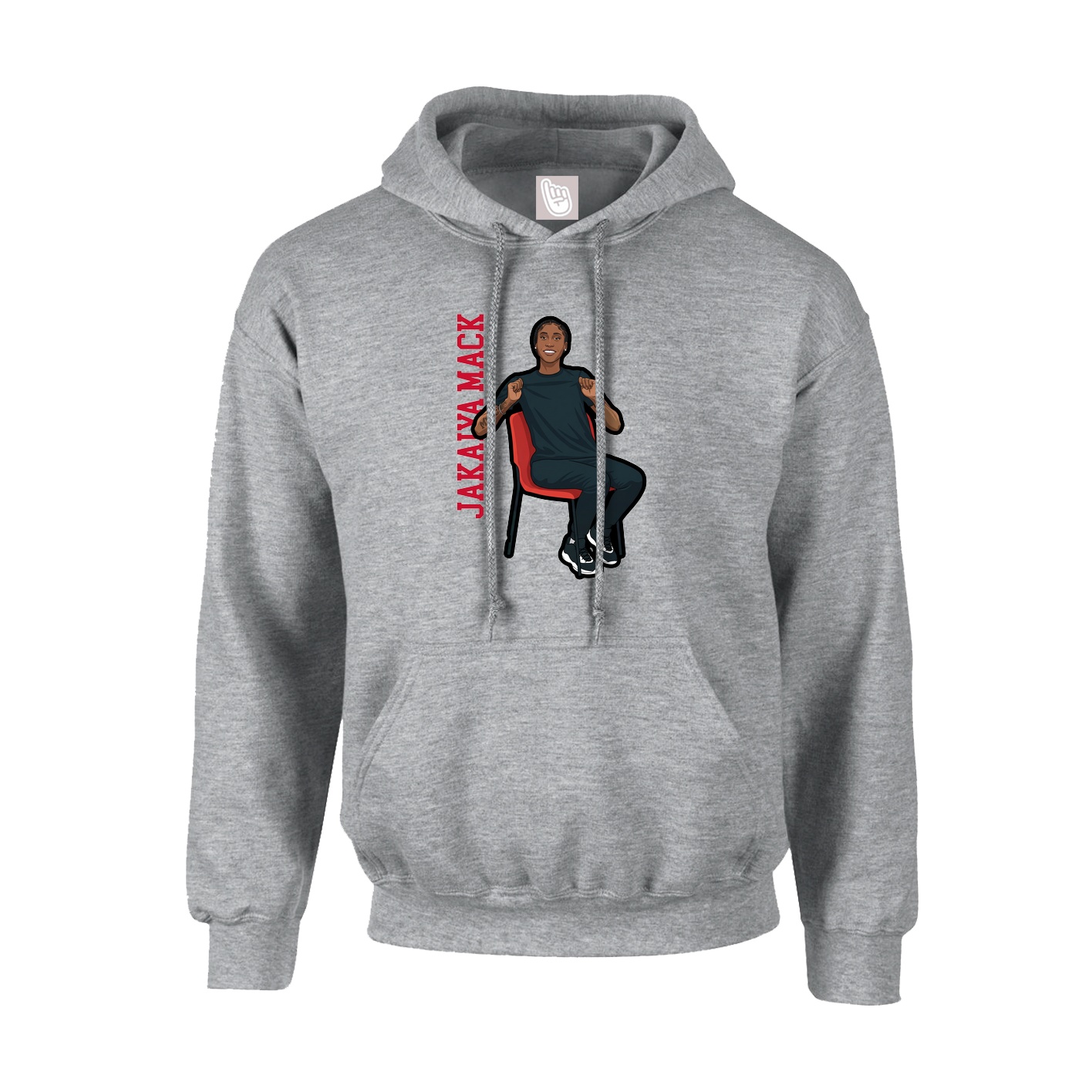 Hoodie — Name Vertical in Grey