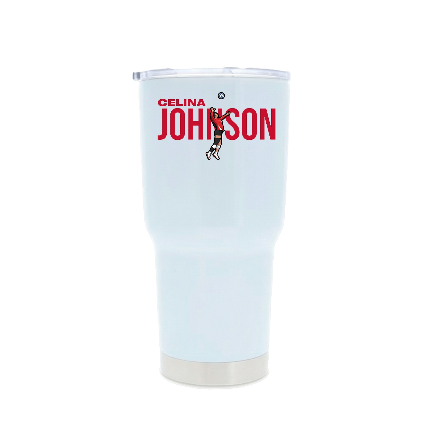 30oz Stainless Steel Tumbler — Player Name in White