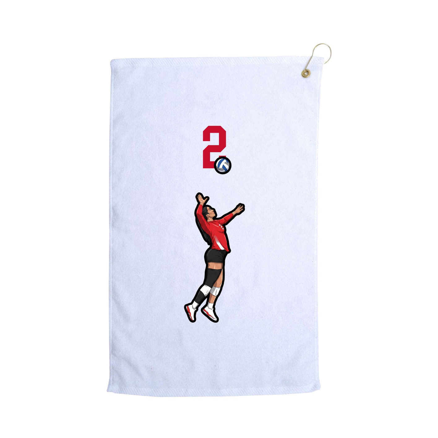 Golf Towel — Number Top in White