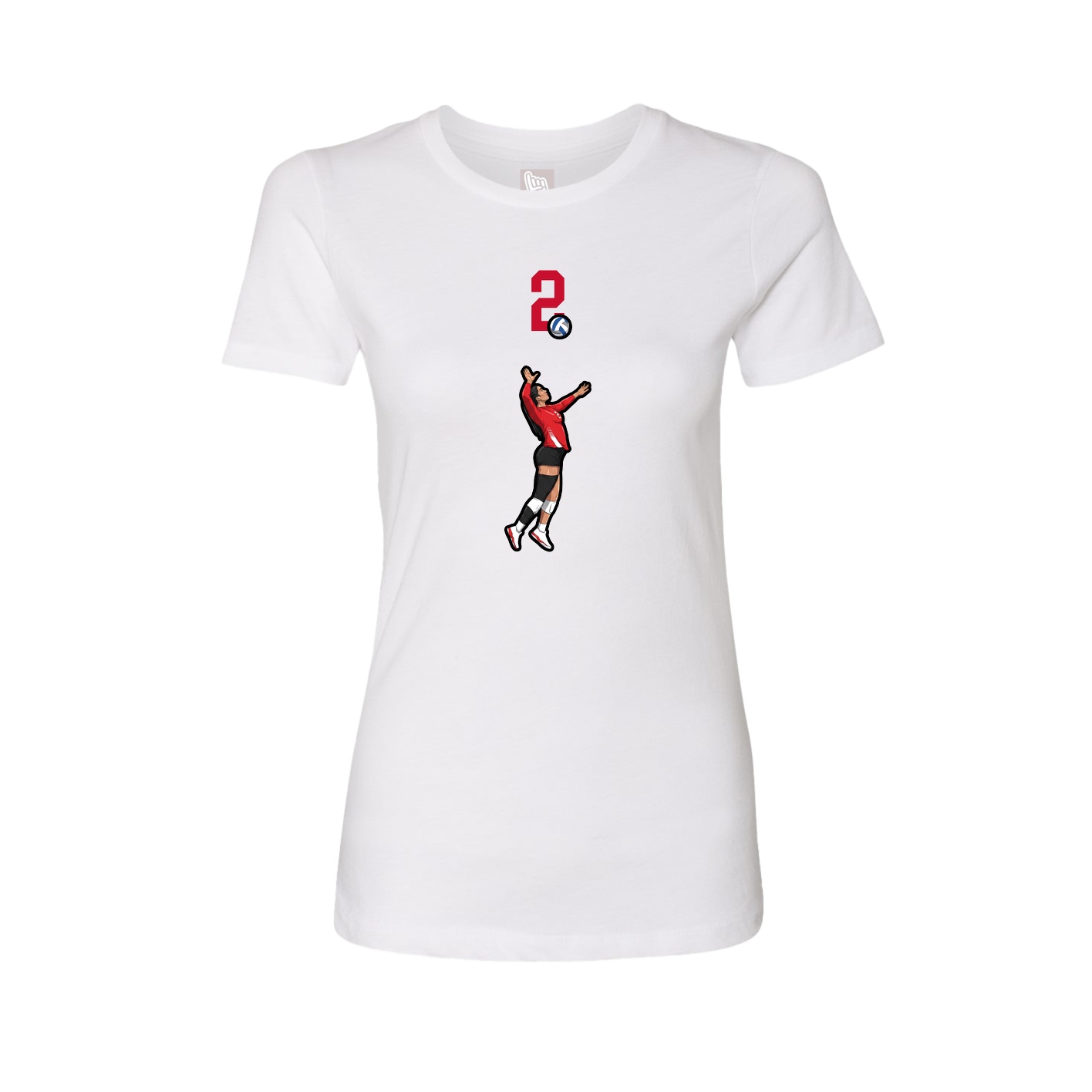 Fitted Women's Tee — Number Top in White