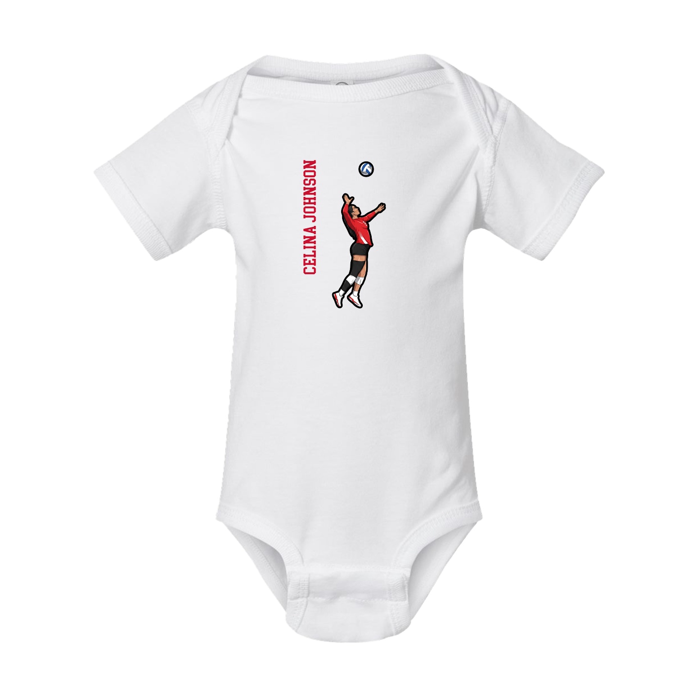 Baby Onesie — Name Vertical in White