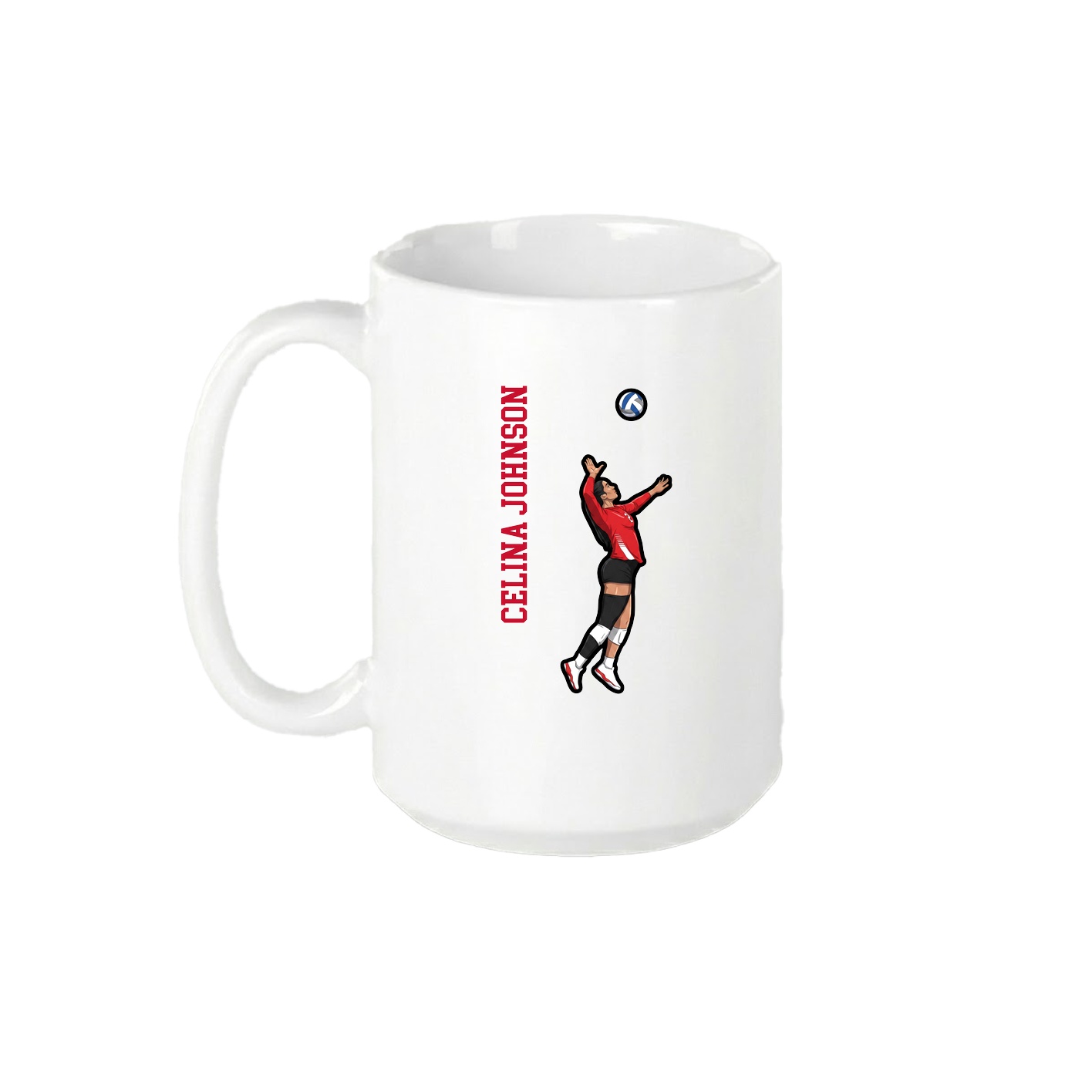 15oz Coffee Mug — Name Vertical in White