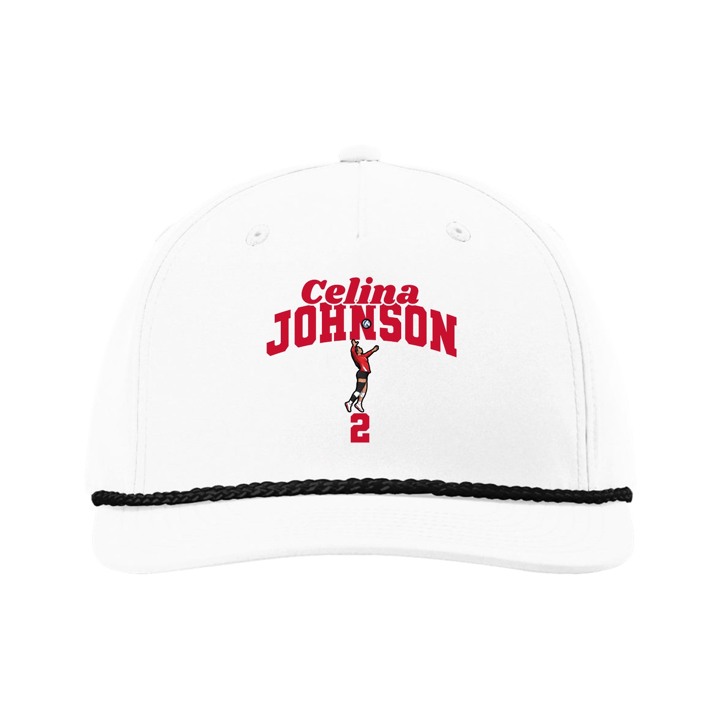 Five-Panel Classic Rope Cap — Signature Arch in White