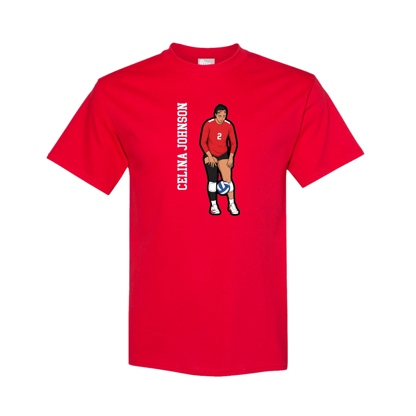 Youth Tee — Name Vertical in Red