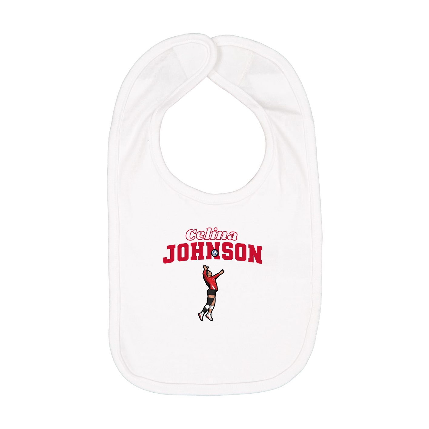 Infant Bib — Name Arch in White
