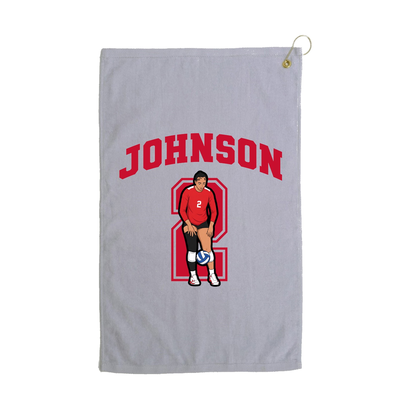 Golf Towel — Number in Grey