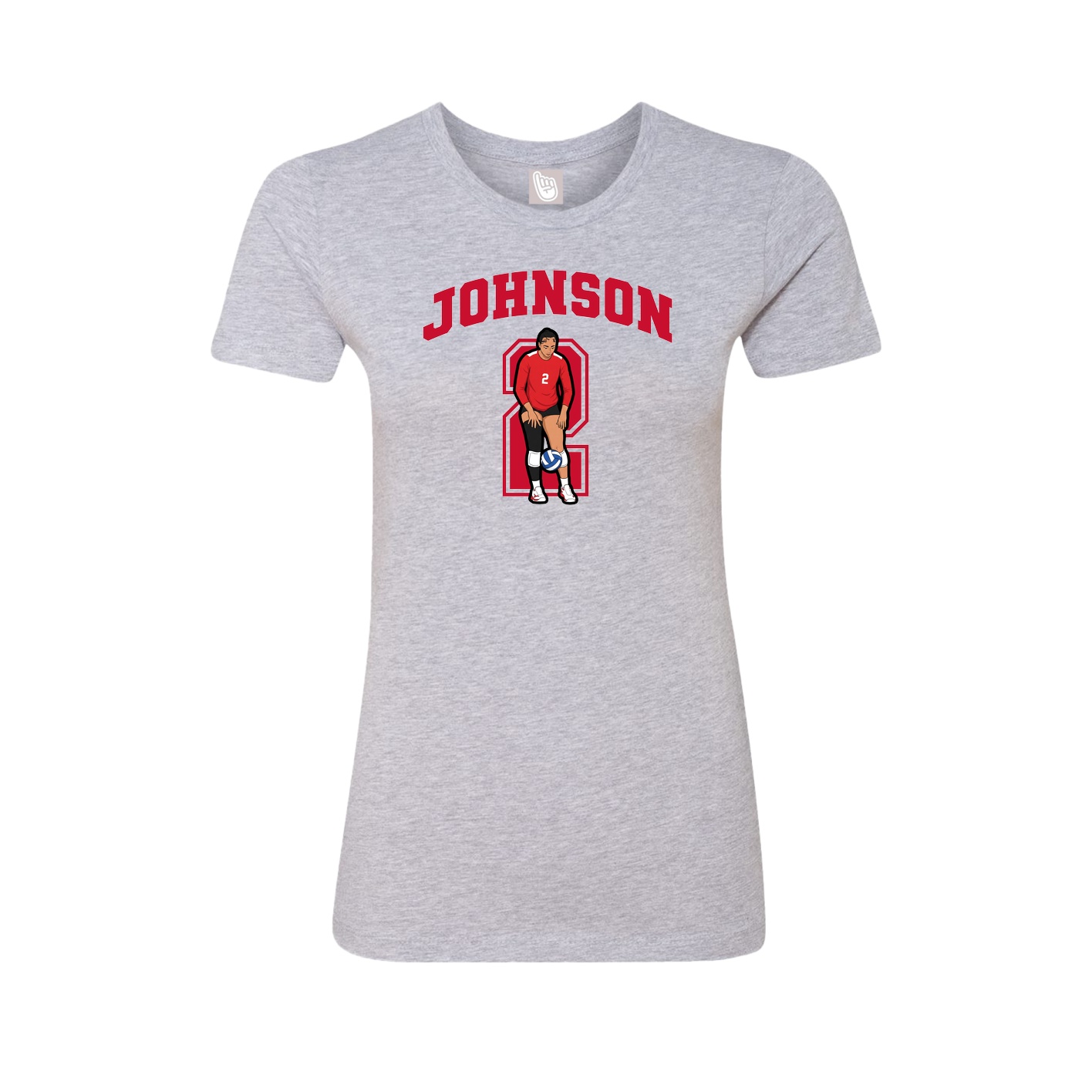 Fitted Women's Tee — Number in Grey