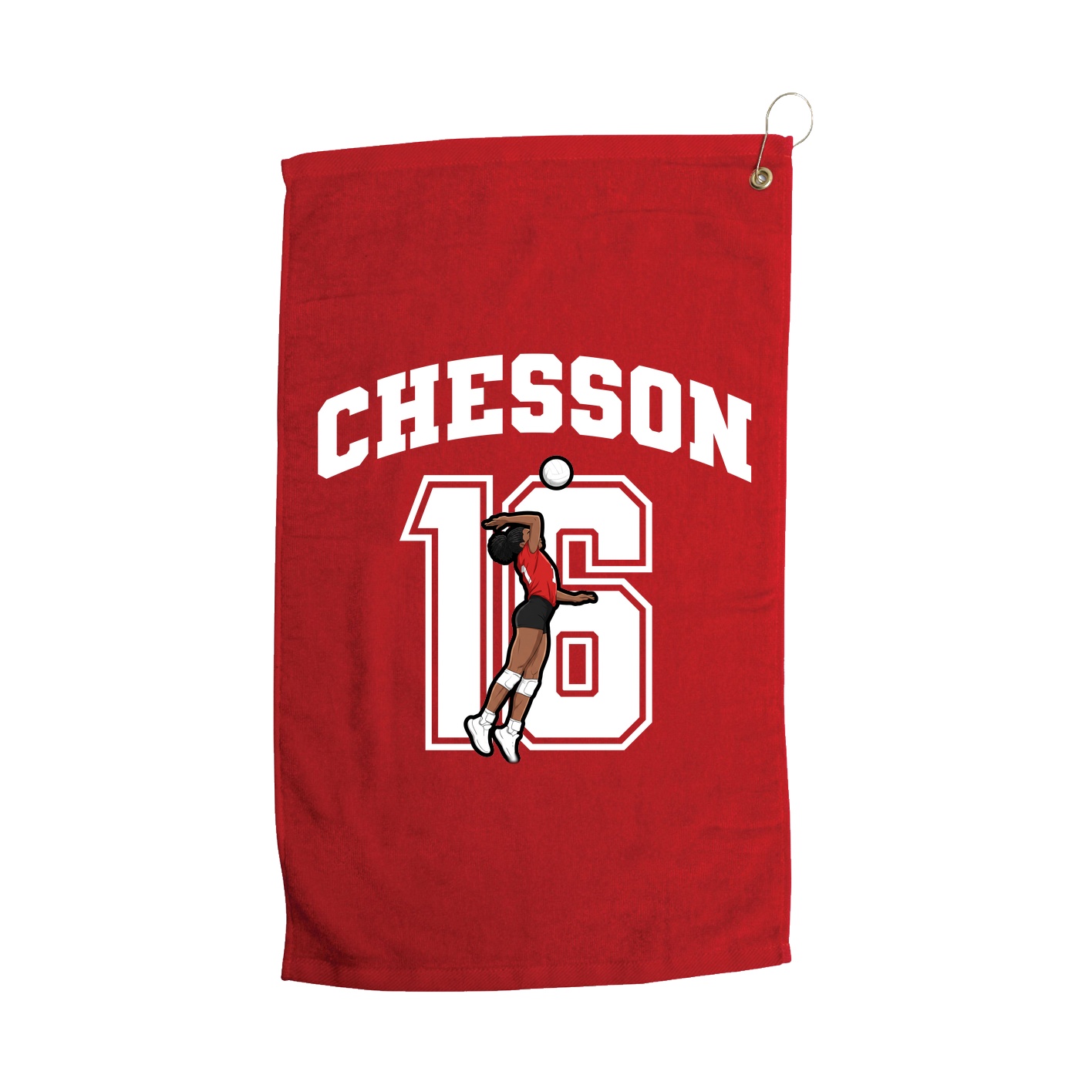 Golf Towel — Number in Red