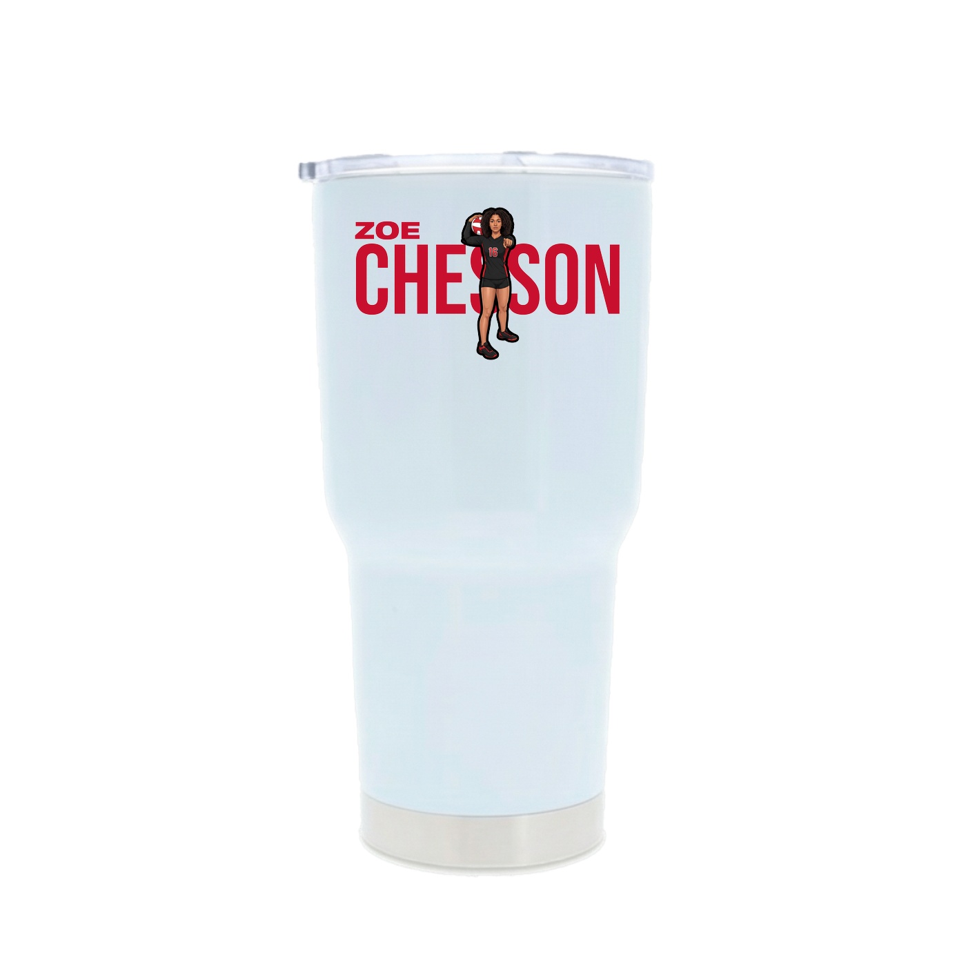 30oz Stainless Steel Tumbler — Player Name in White