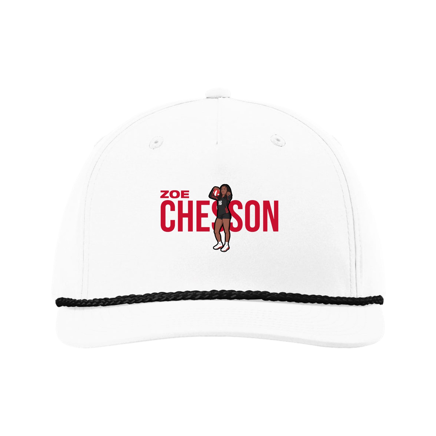 Five-Panel Classic Rope Cap — Player Name in White
