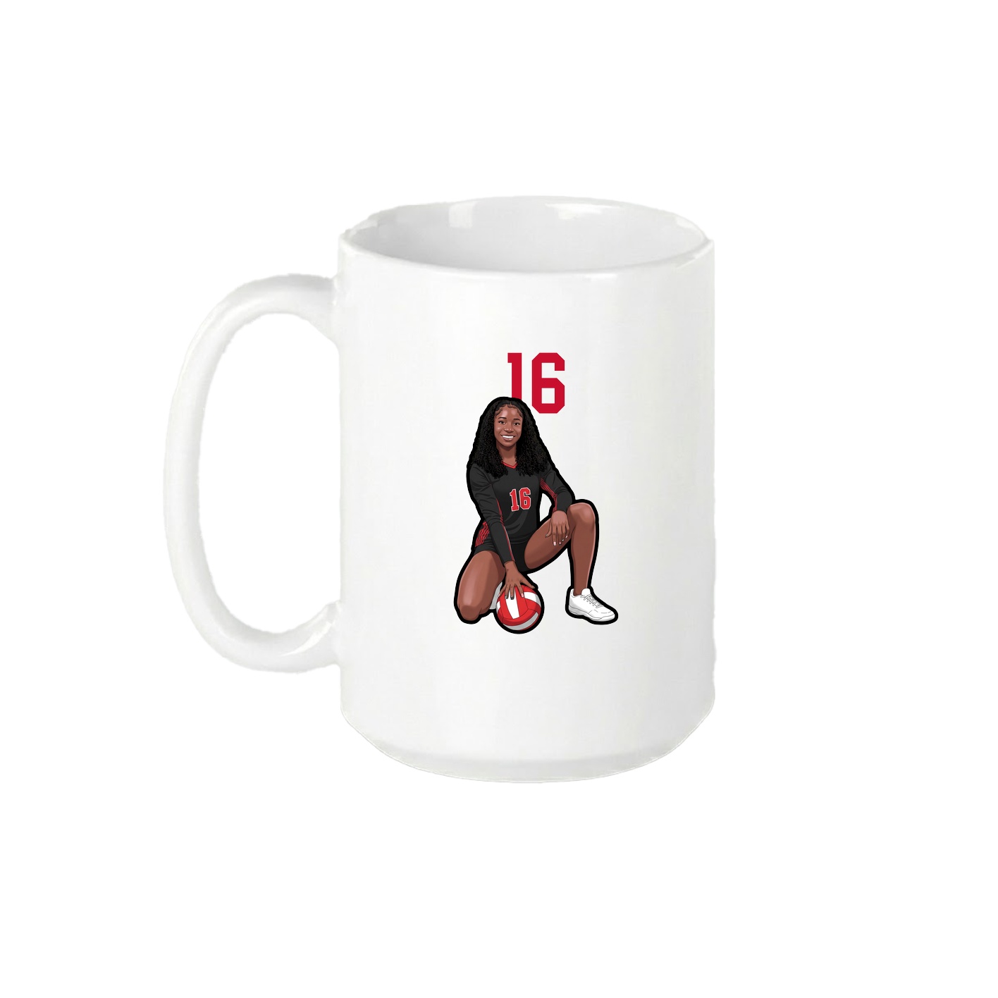 15oz Coffee Mug — Number Top in White