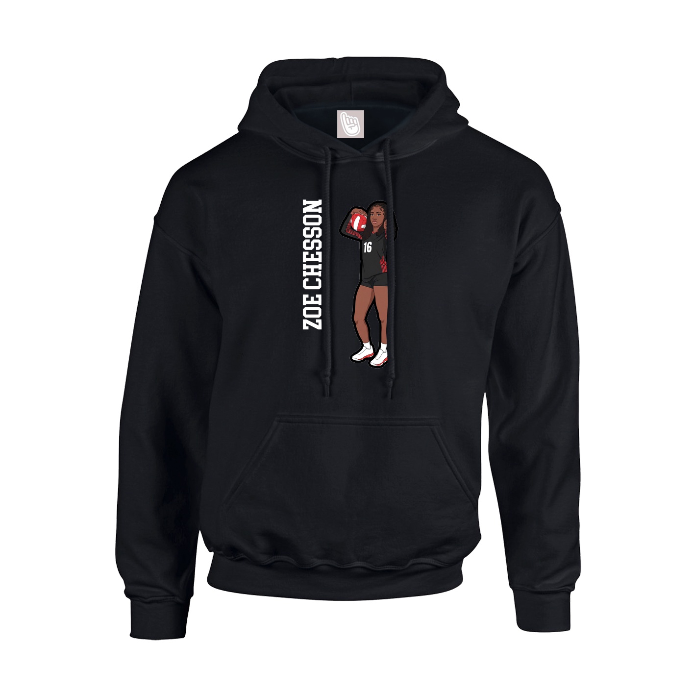 Youth Hoodie — Name Vertical in Black