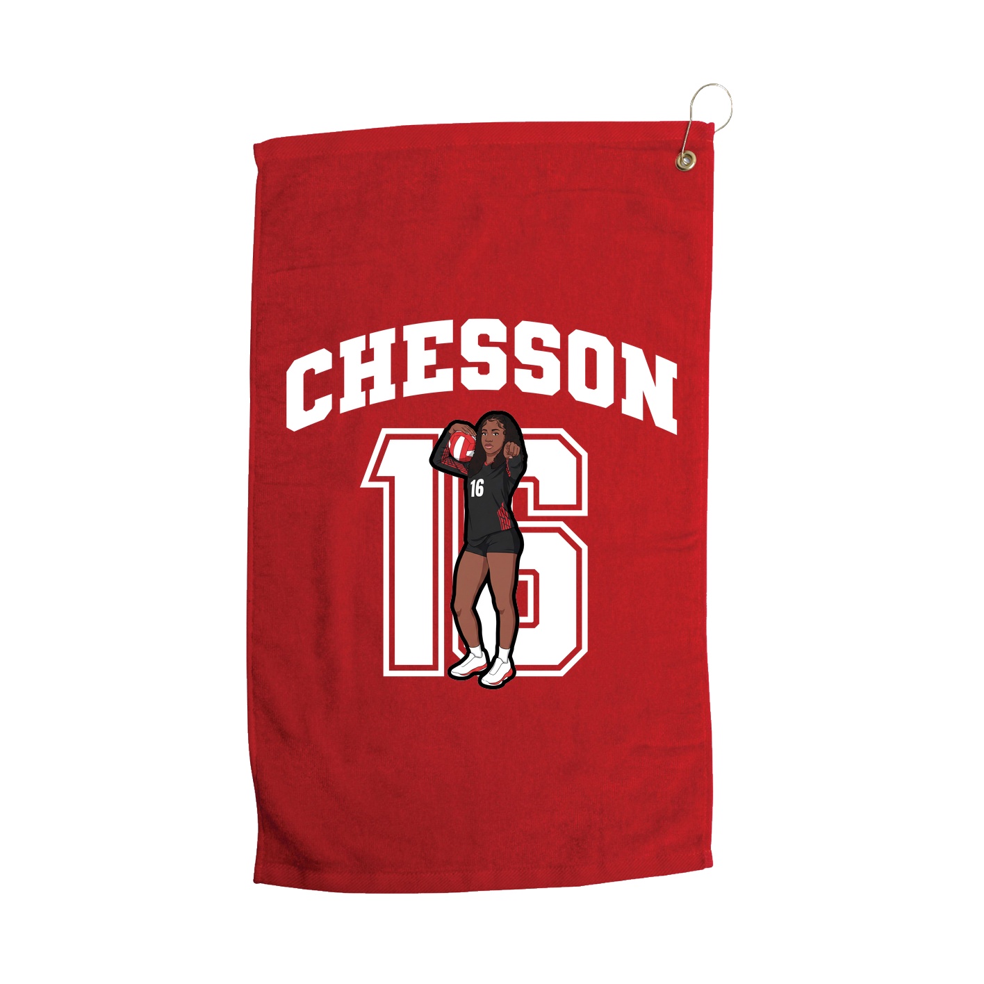 Golf Towel — Number in Red