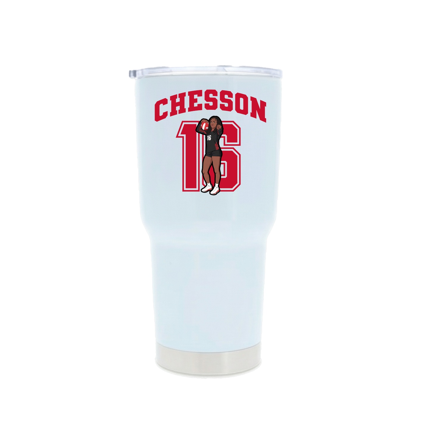 30oz Stainless Steel Tumbler — Number in White