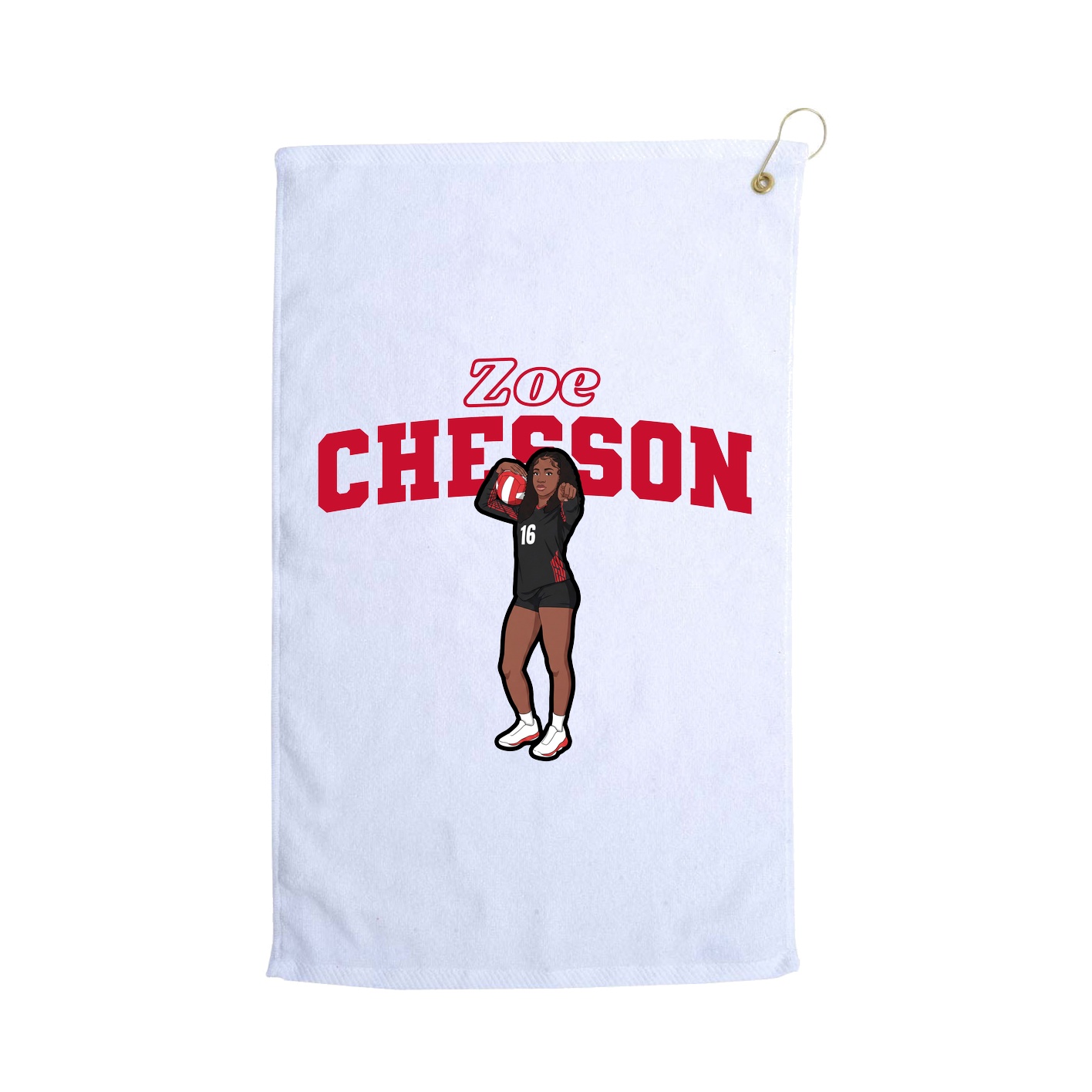 Golf Towel — Name Arch in White