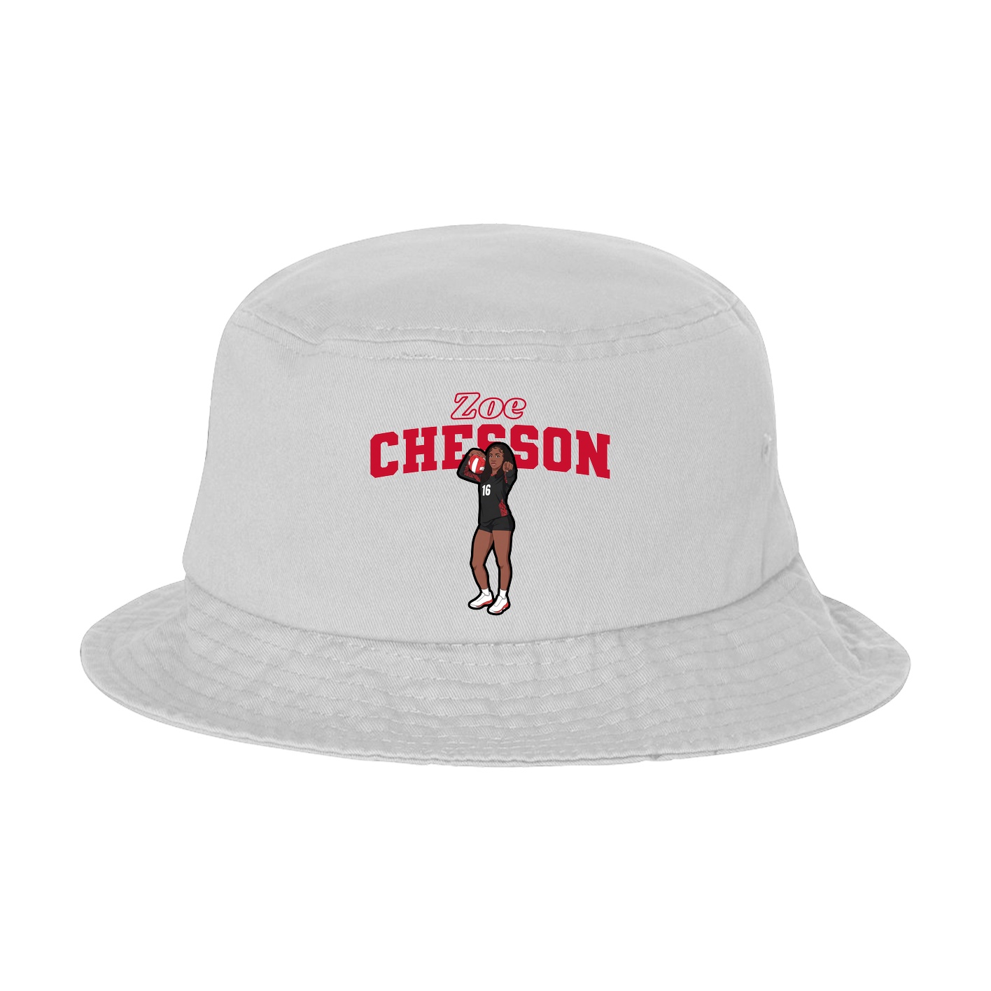 Bucket Cap — Name Arch in White