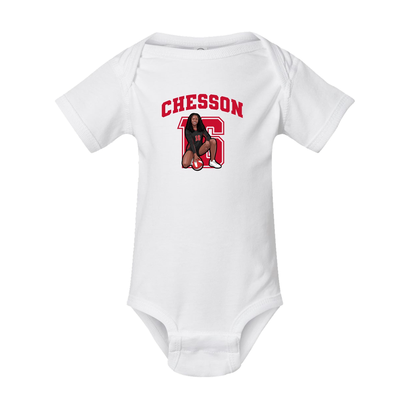 Baby Onesie — Number in White