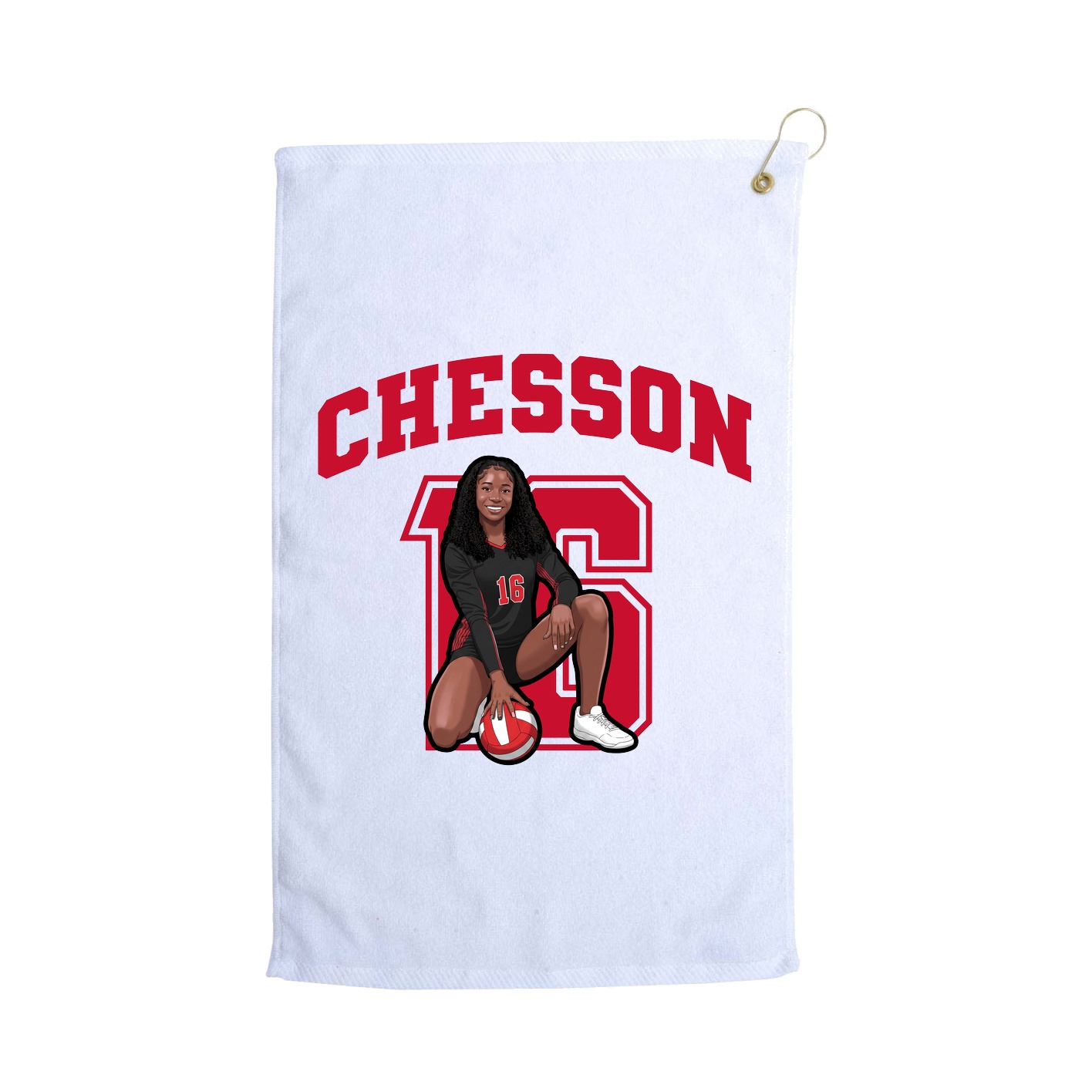 Golf Towel — Number in White
