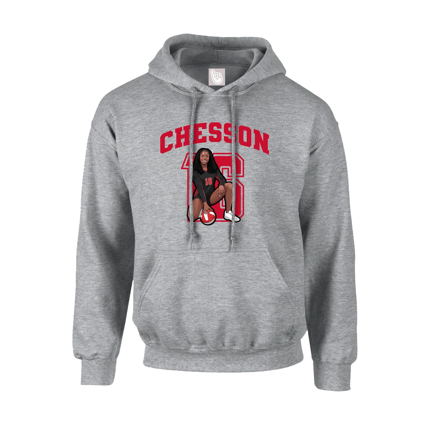Hoodie — Number in Grey