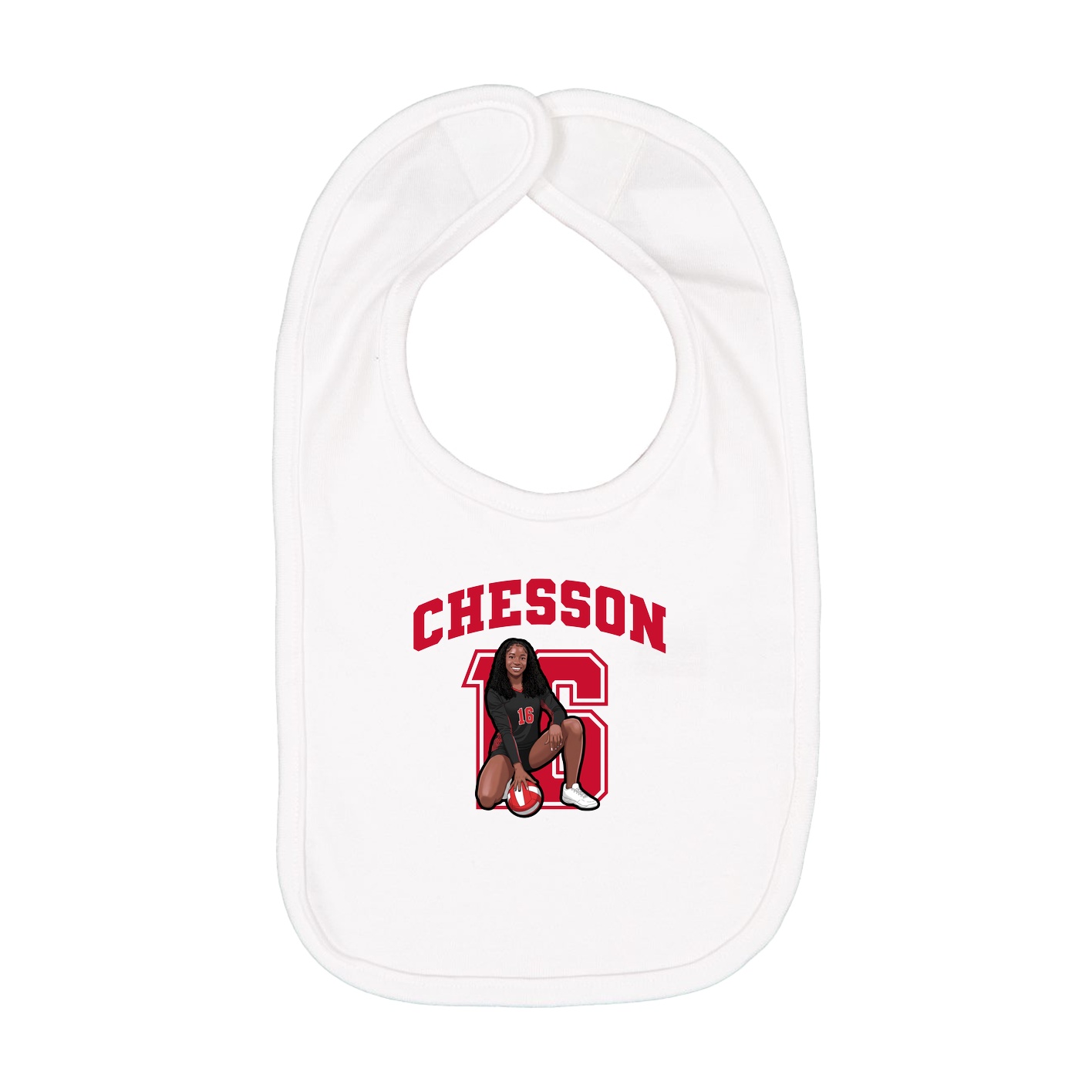 Infant Bib — Number in White