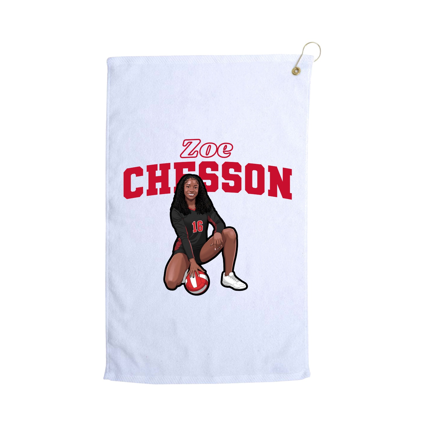 Golf Towel — Name Arch in White