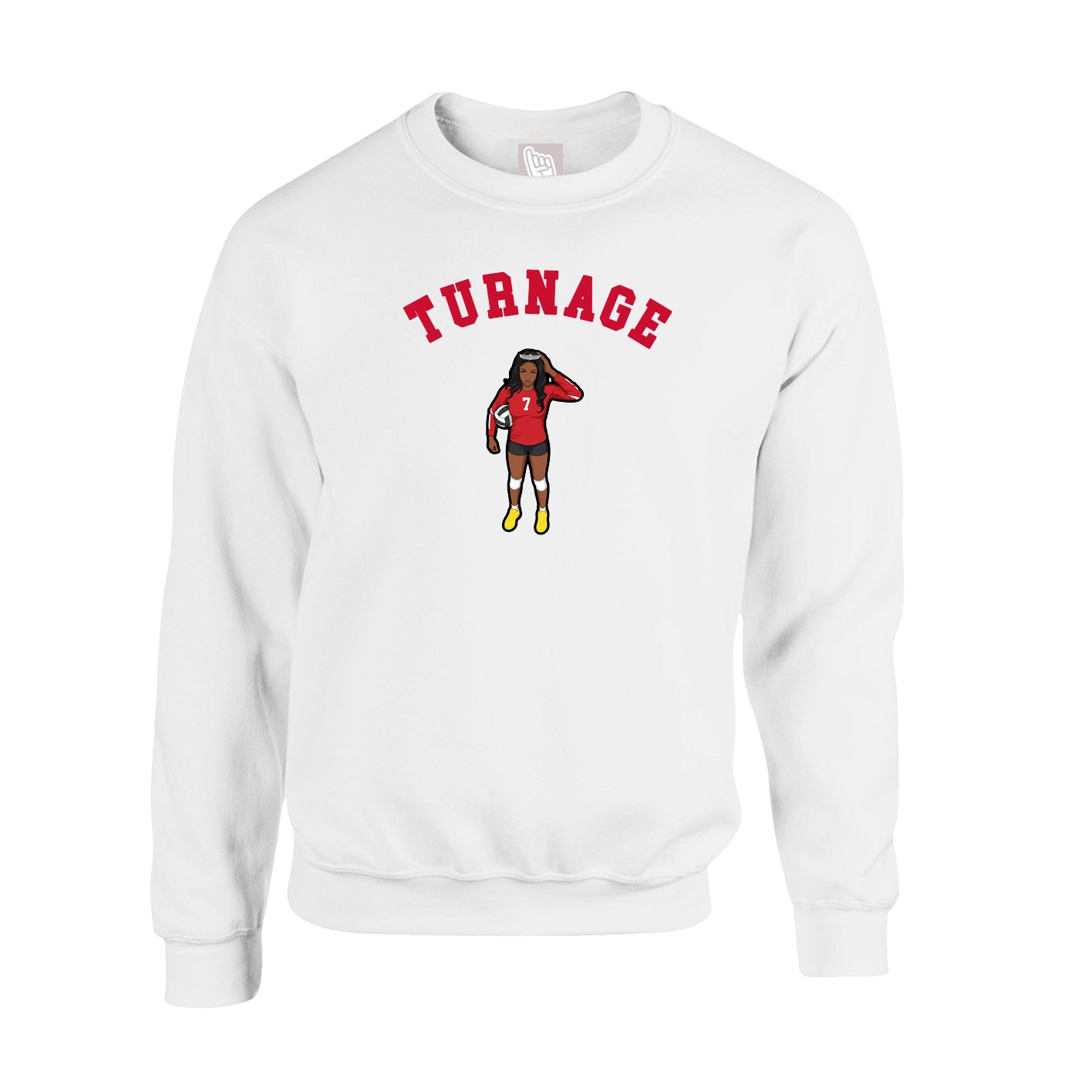 Fleece Crew — Shirsey Arch in White