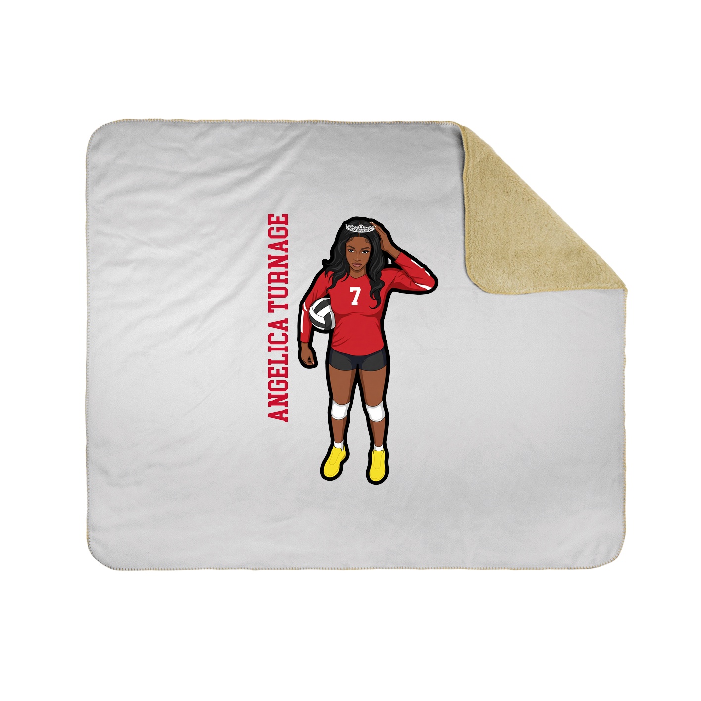 Throw Blanket — Name Vertical in White