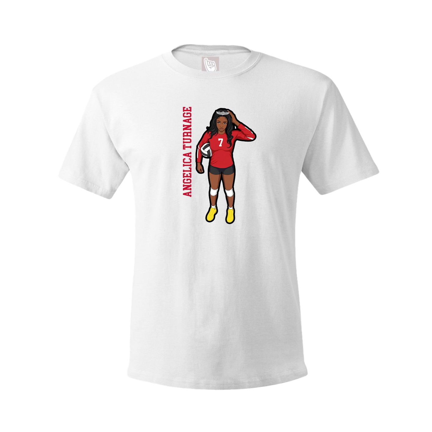 Youth Tee — Name Vertical in White
