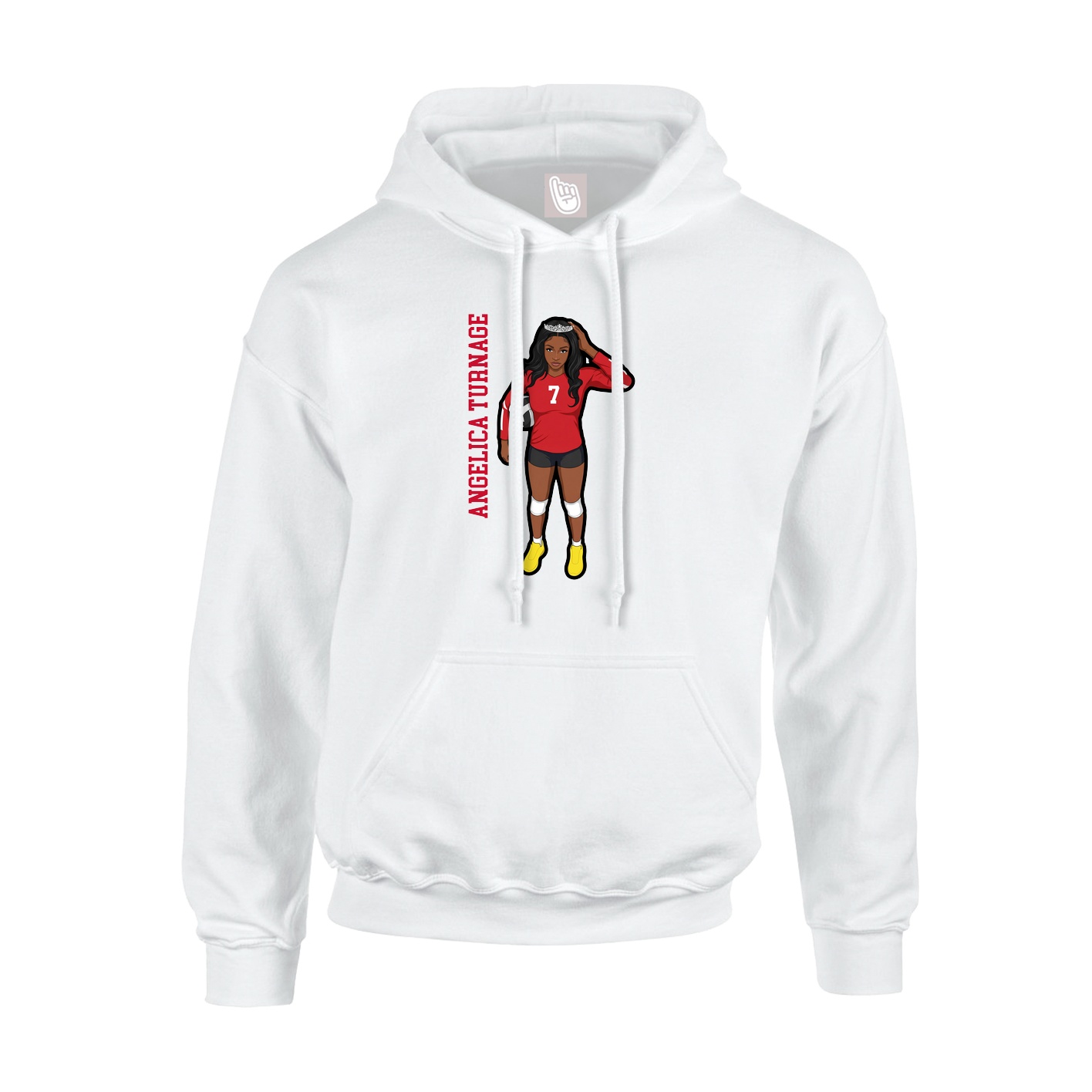 Youth Hoodie — Name Vertical in White