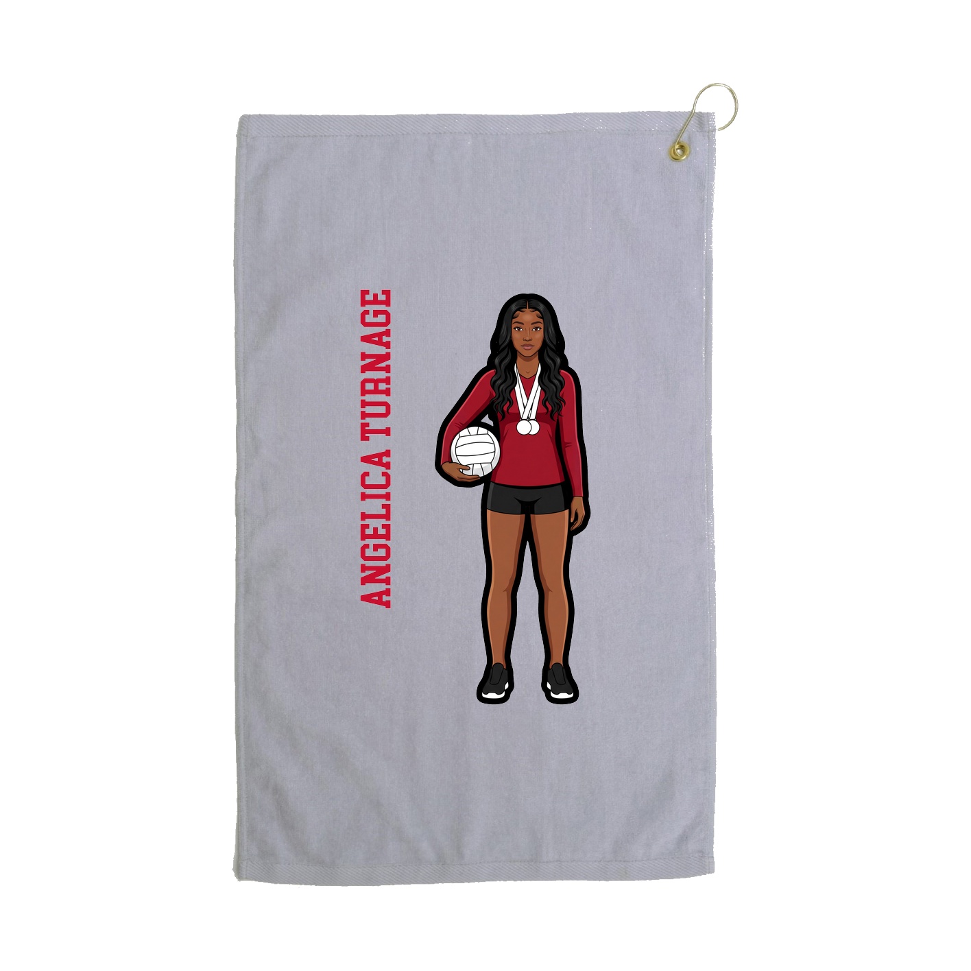 Golf Towel — Name Vertical in Grey