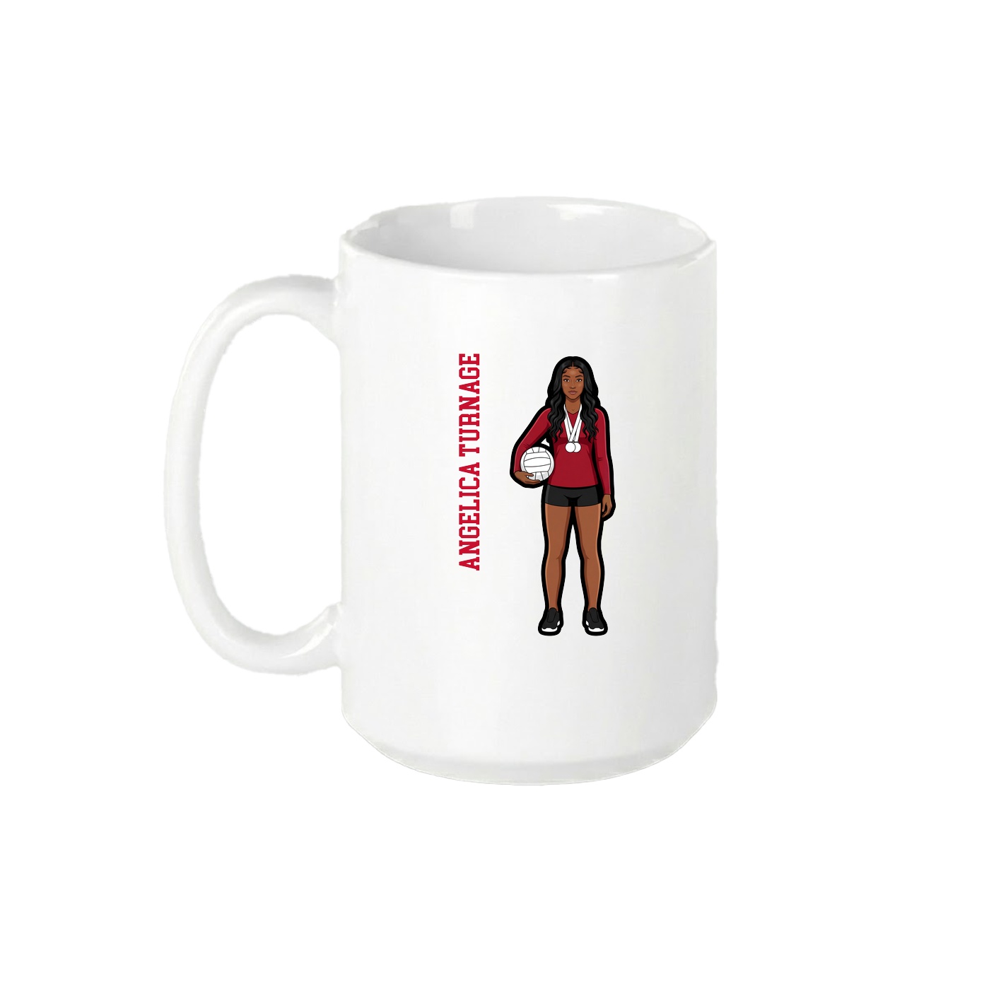 15oz Coffee Mug — Name Vertical in White