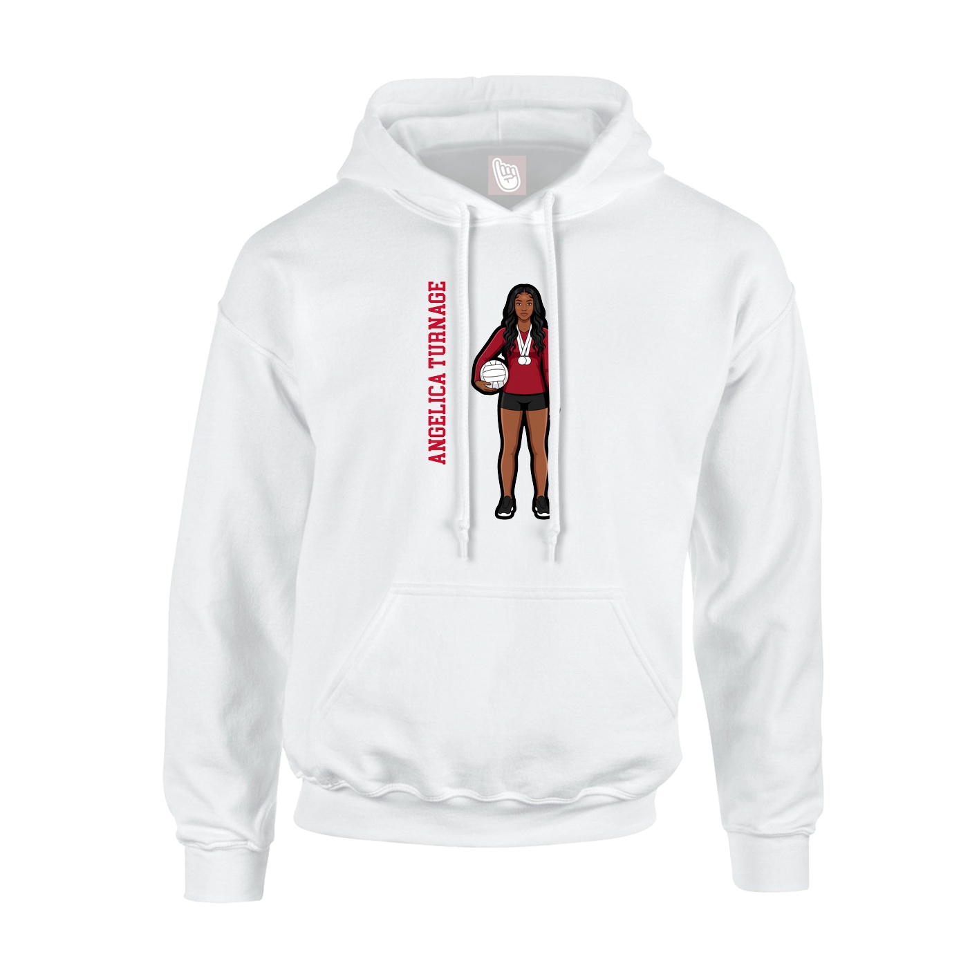 Youth Hoodie — Name Vertical in White