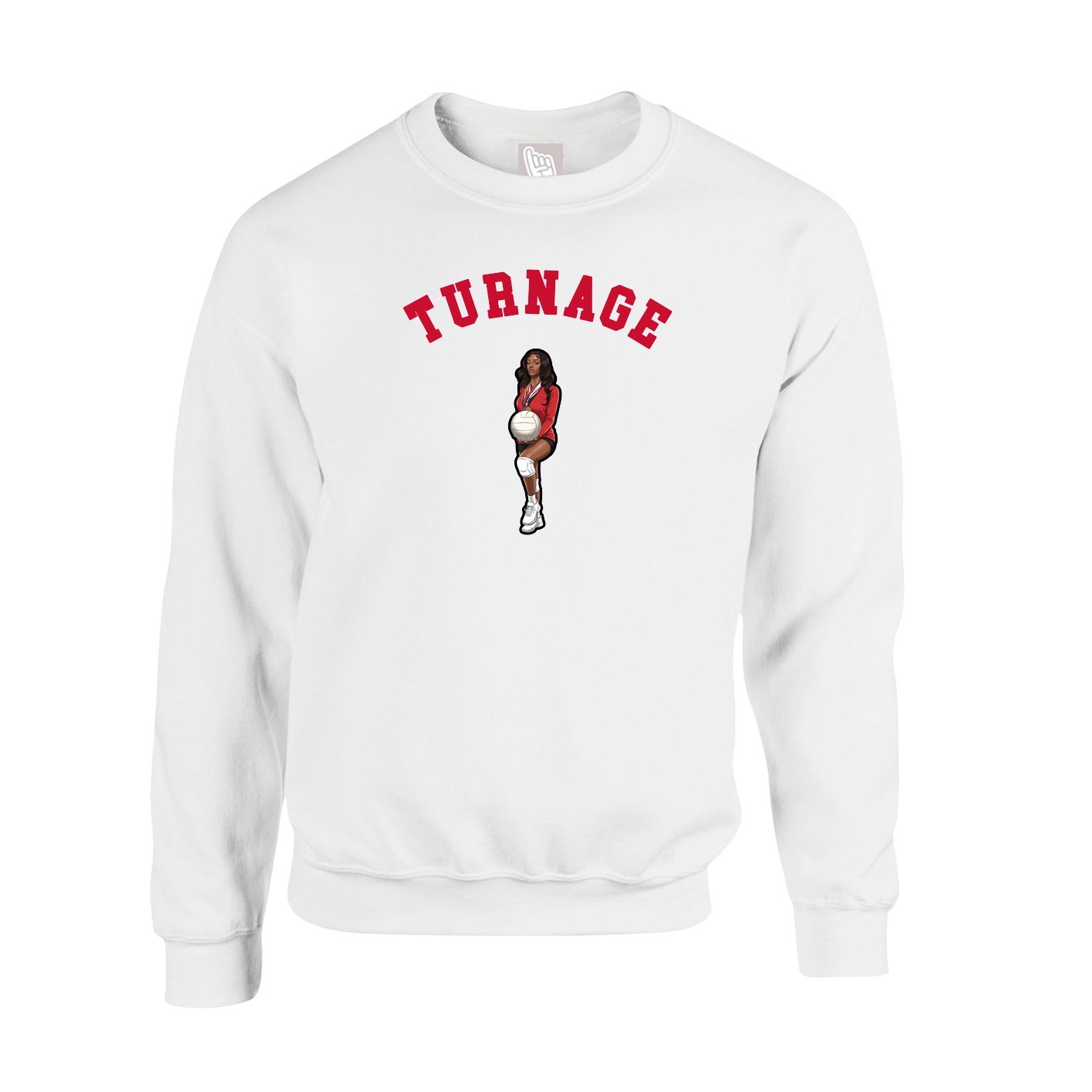 Fleece Crew — Shirsey Arch in White