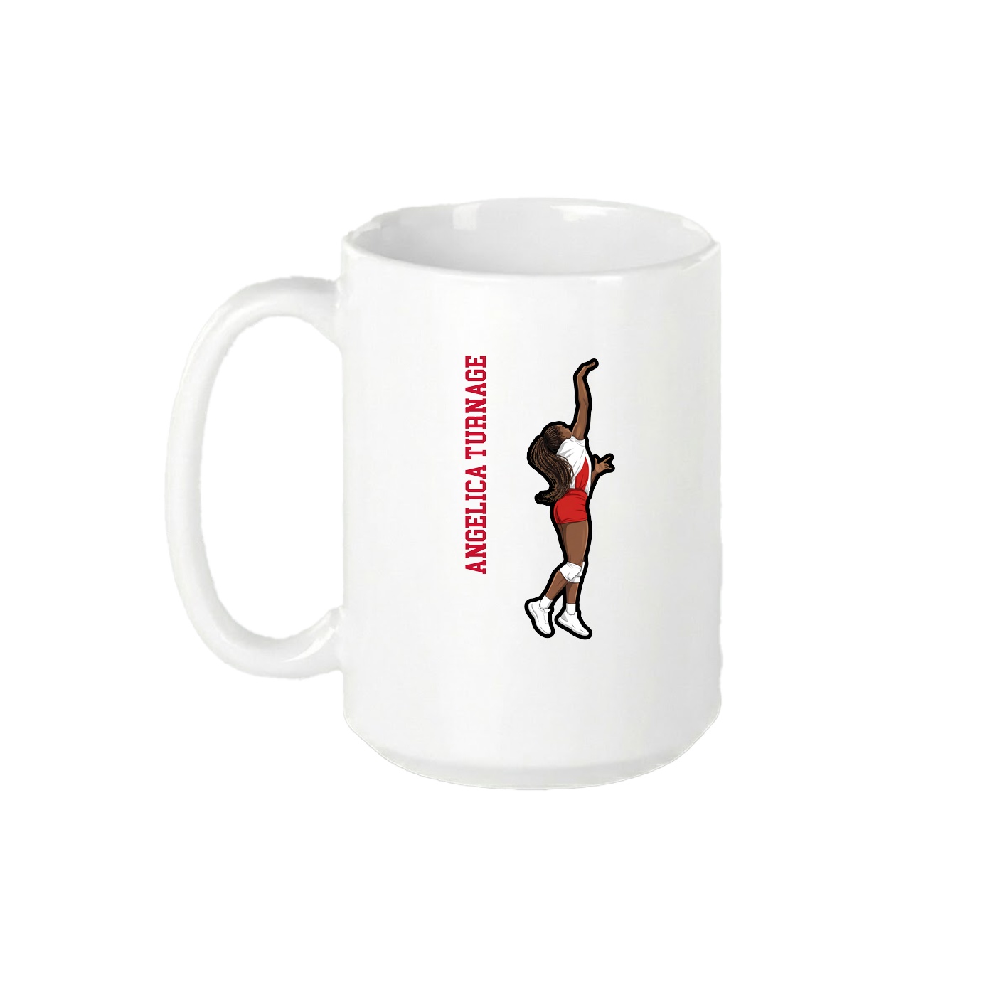 15oz Coffee Mug — Name Vertical in White