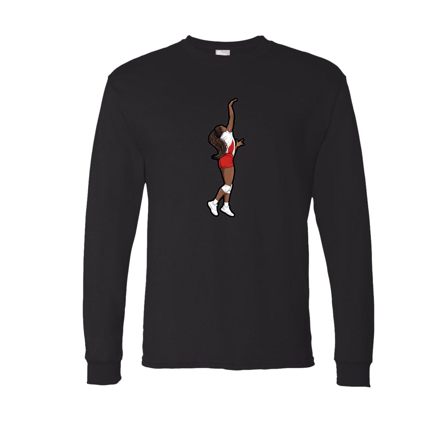 Long Sleeve Tee — Name Vertical in Black