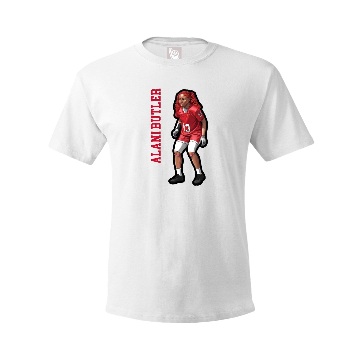 Youth Tee — Name Vertical in White