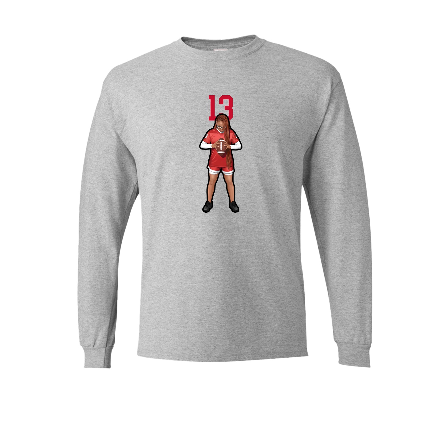 Long Sleeve Tee — Number Top in Grey