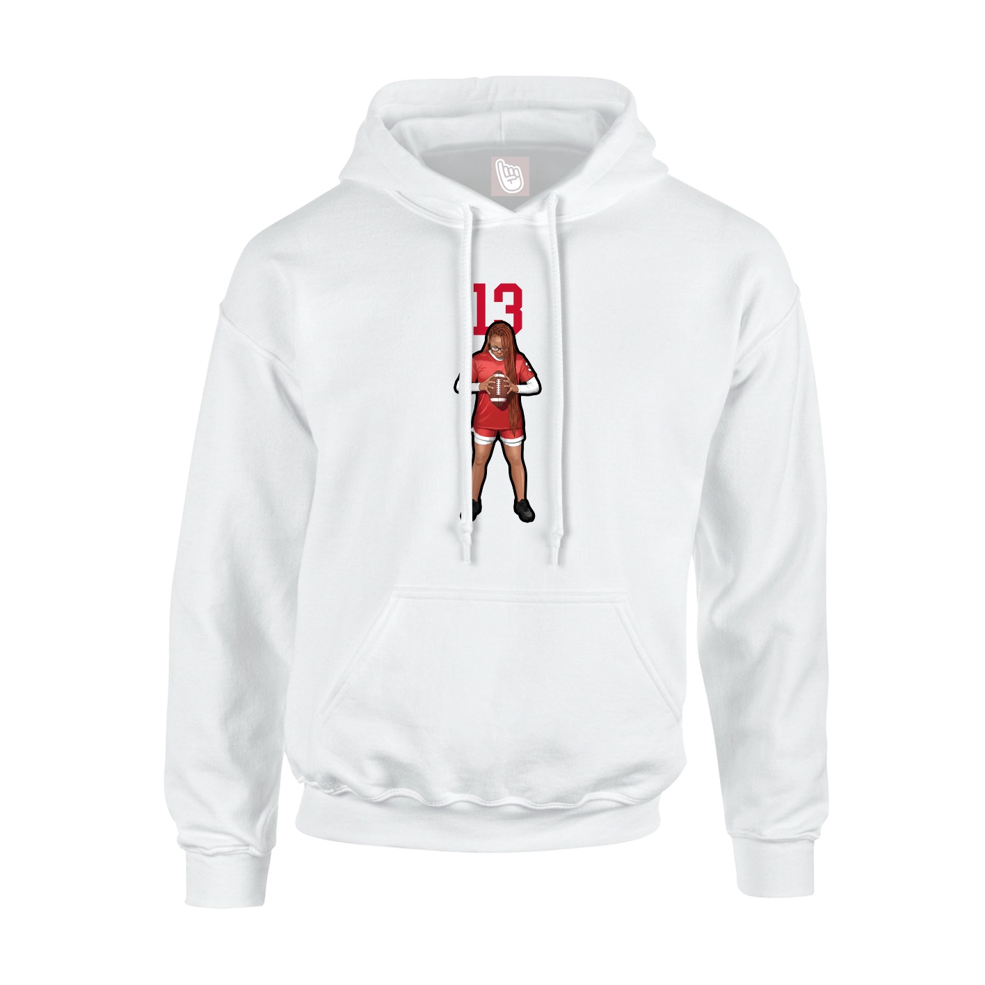 Hoodie — Number Top in White