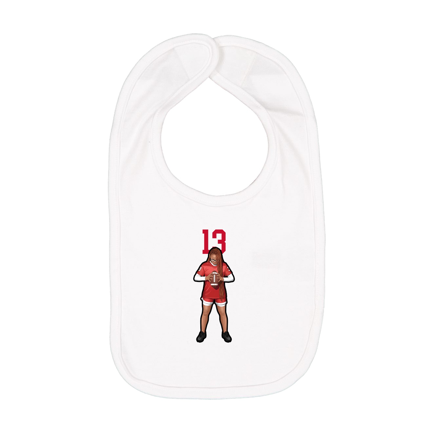 Infant Bib — Number Top in White