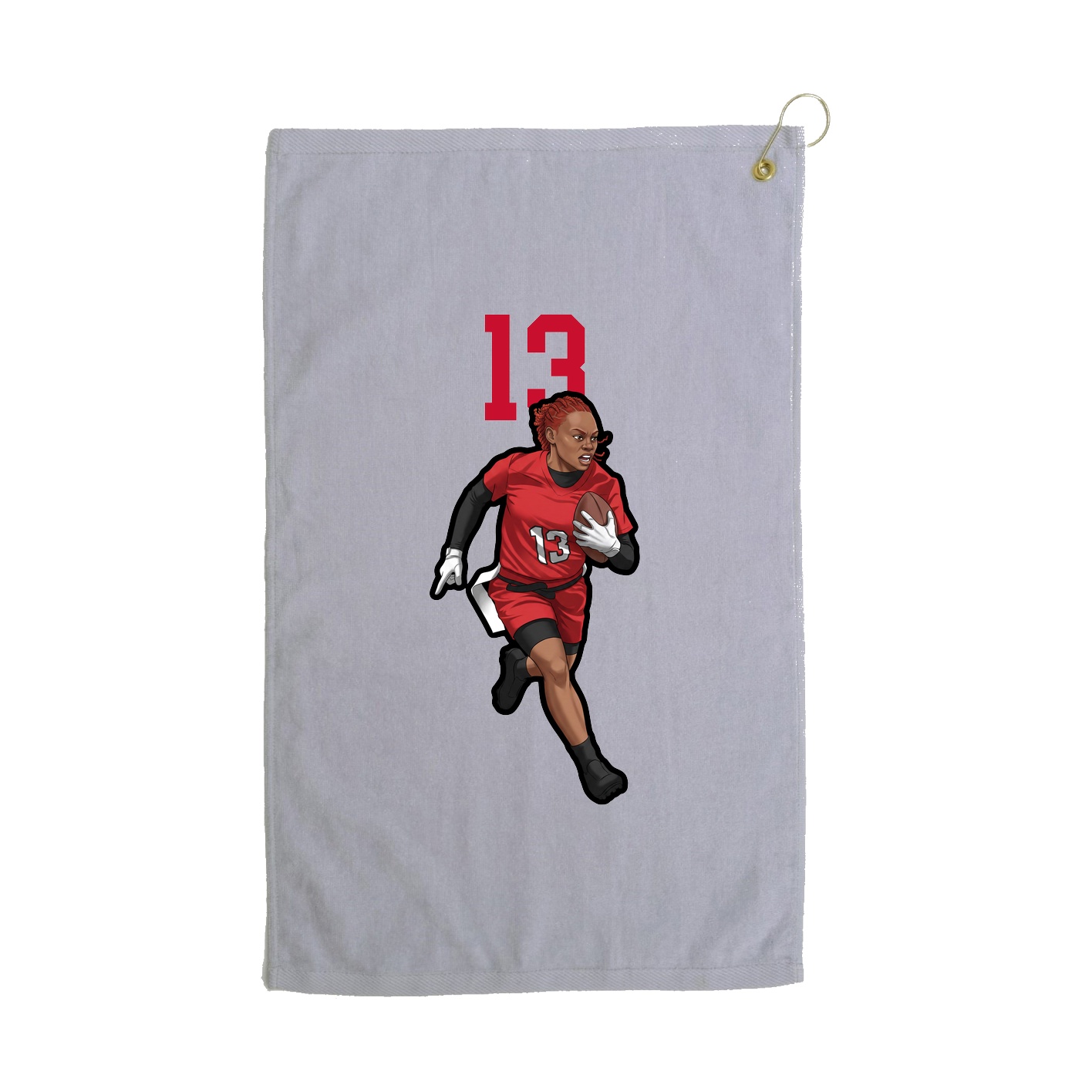 Golf Towel — Number Top in Grey