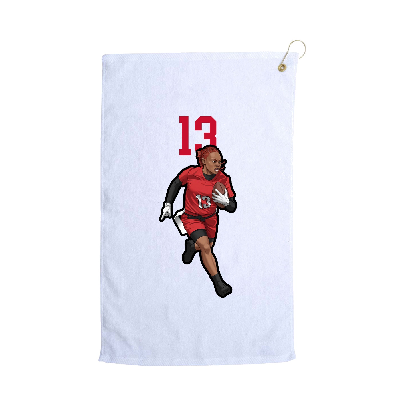 Golf Towel — Number Top in White