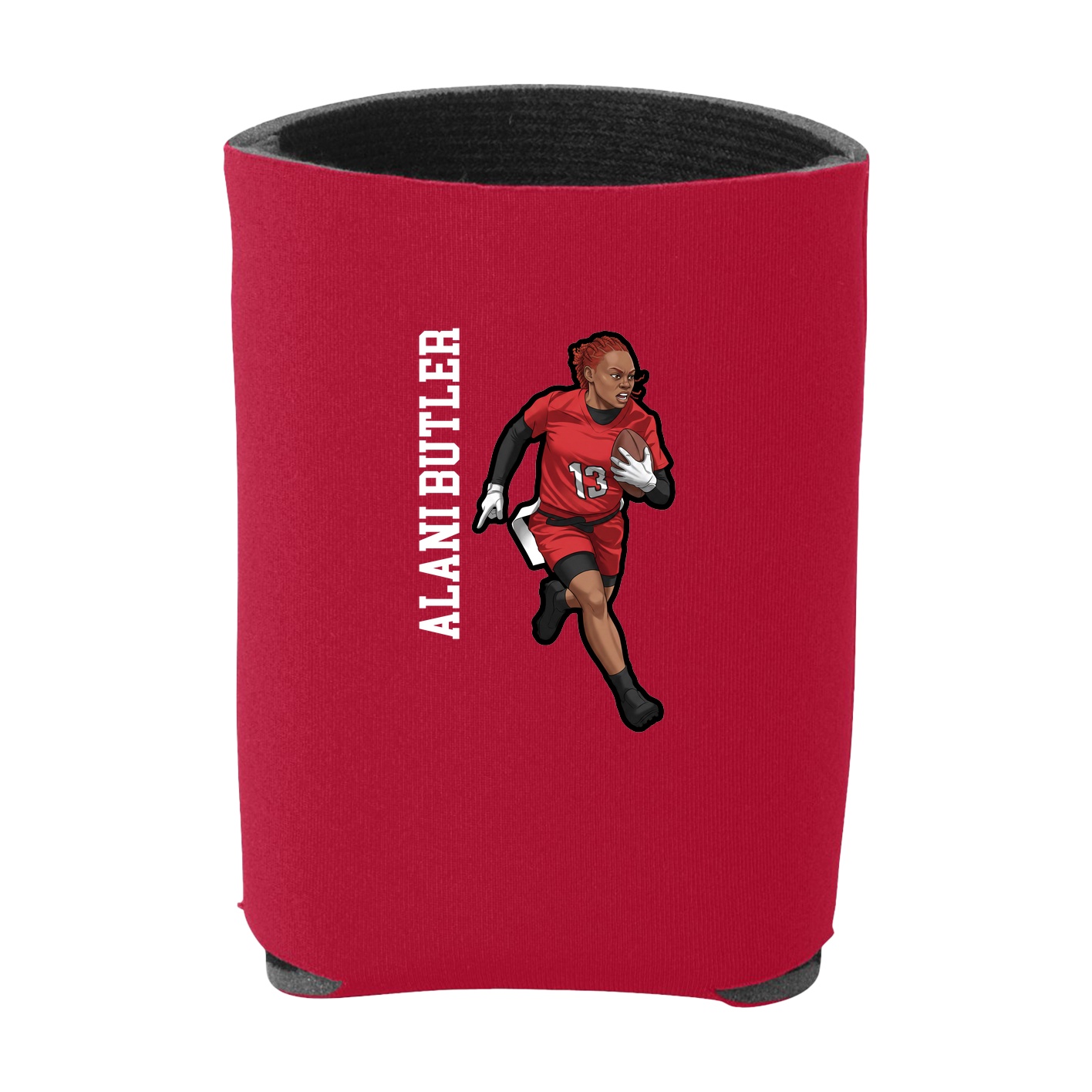 Can Holder — Name Vertical in Red
