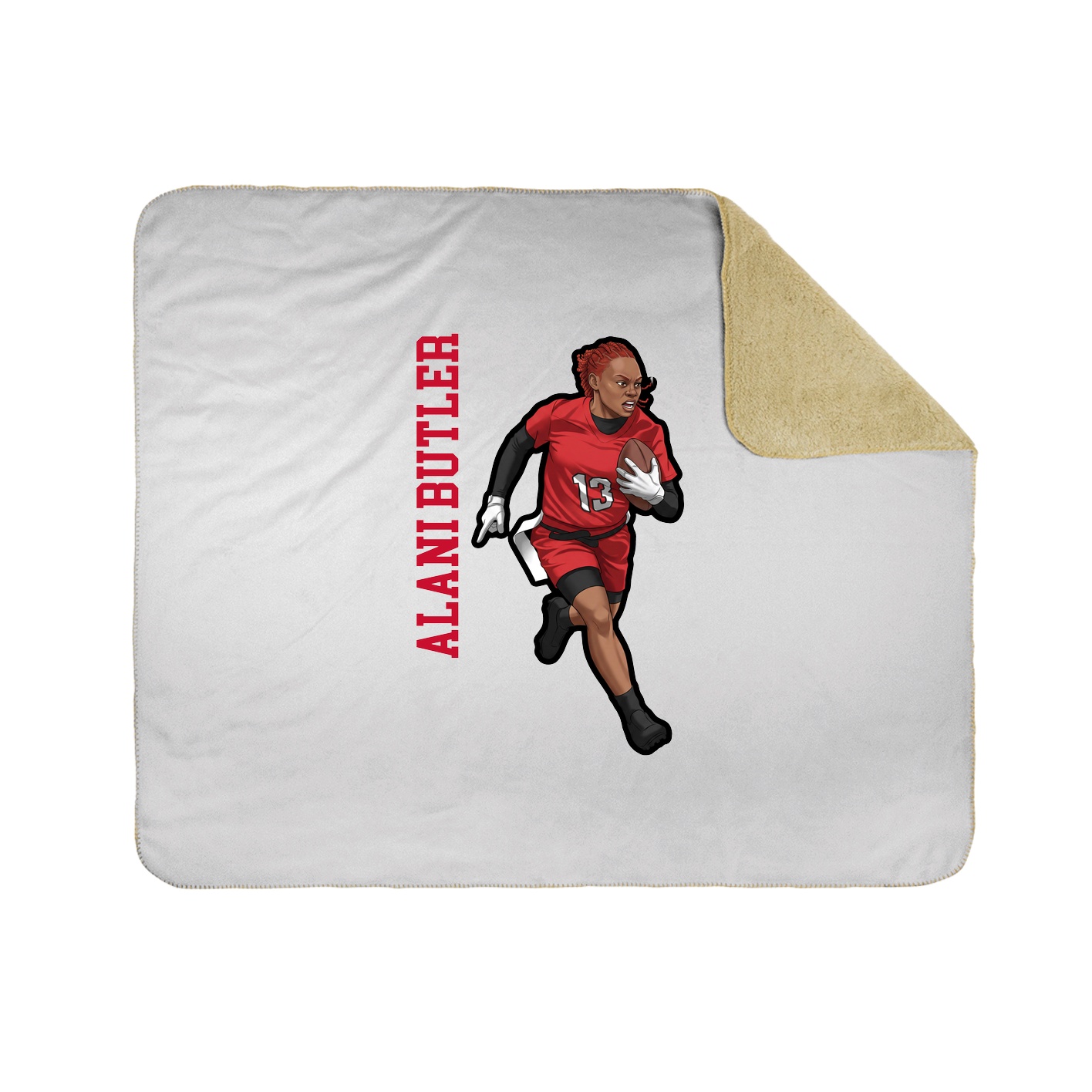Throw Blanket — Name Vertical in White