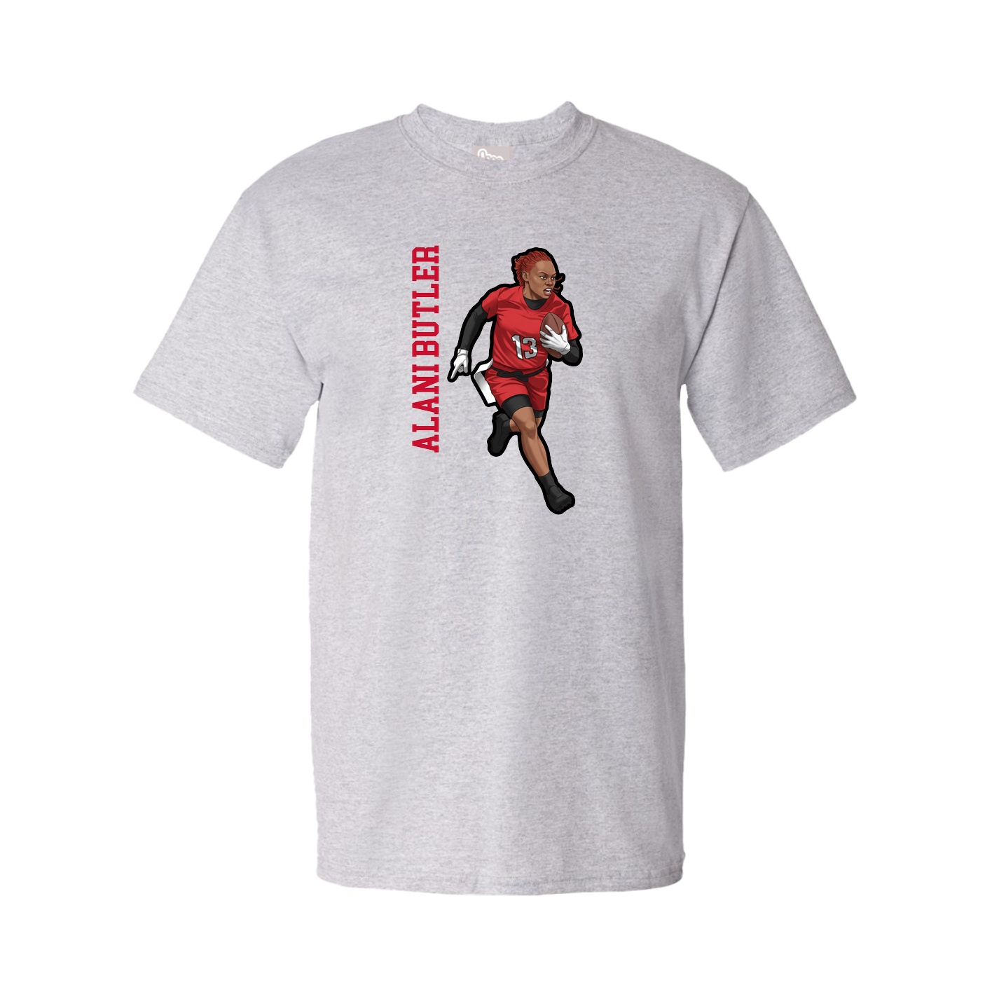 Youth Tee — Name Vertical in Grey